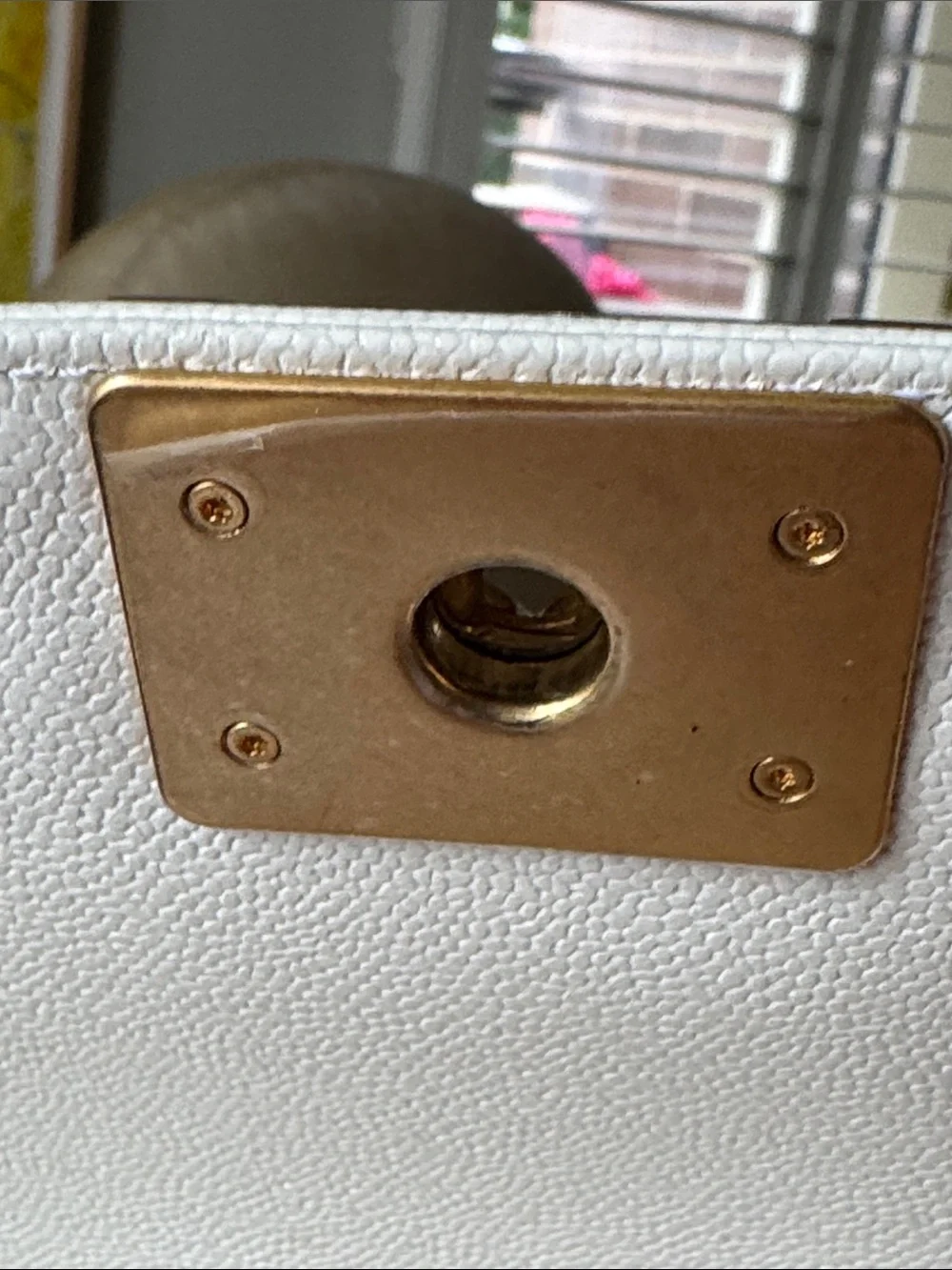 CHANEL Off White  Quilted Boy Shoulder Bag with Gold Hardware